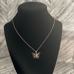 Elegant Gold Butterfly Pendant Necklace
